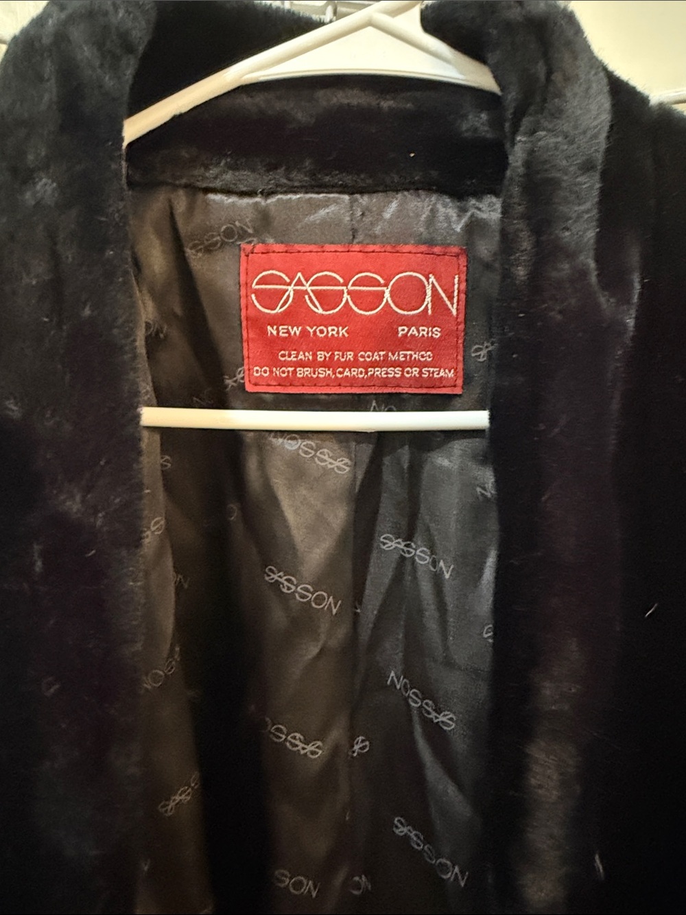 Sasson Jeans Black Faux Fur Puffer Coat Size 10